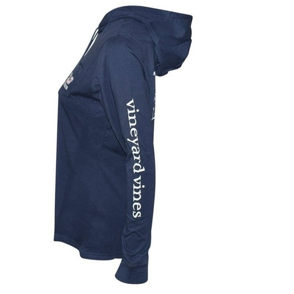 Vineyard Vines Women's Whale Lax Long Sleeve Hoodie Tee T-shirt Lacrosse Navy XS - Picture 3 of 11